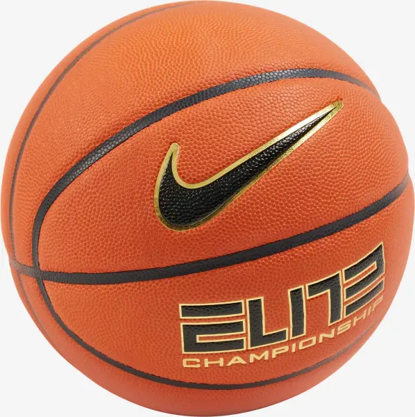 Баскетбольний м'яч Nike ELITE CHAMPIONSHIP 8P 2.0 DEFLATED оранжево-золотий Розмір 7 N.100.9913.891.07