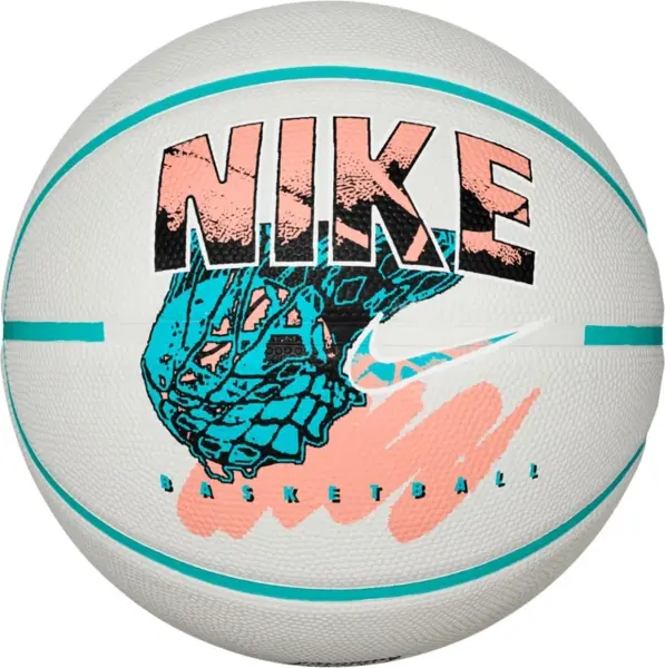 Баскетбольний м'яч Nike EVERYDAY PLAYGROUND 8P GRAPHIC DEFLATED біло-бірюзово-персиковий Розмір 7 N.100.4371.097.07