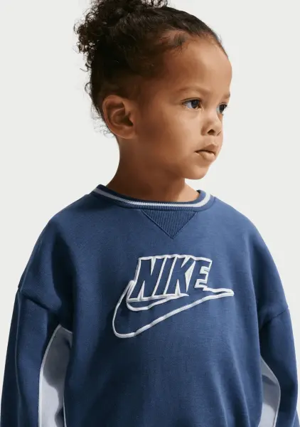 Спортивный костюм детский Nike FRENCH TERRY COLORBLOCKED CREW темно-синие-светло-синий 86N697-C54