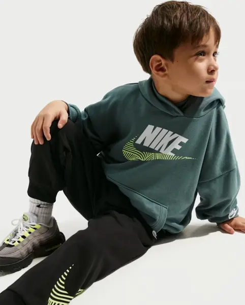 Спортивный костюм детский Nike SPORTSWEAR IN THE ZONE OVERSIZED FRENCH TERRY темно-зелено-черный 86N738-023