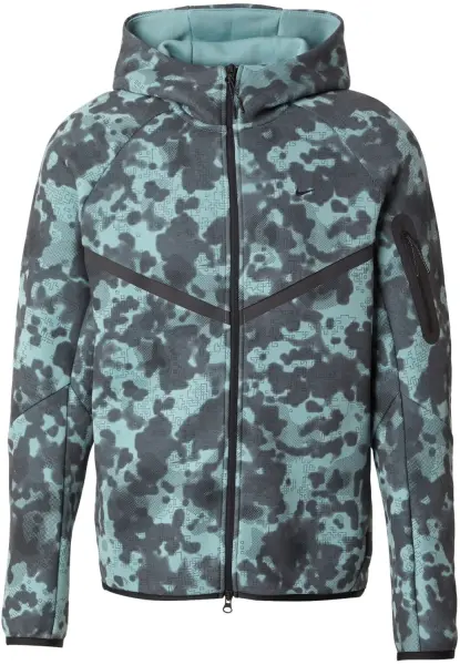Толстовка Nike TECH FLEECE CAMO WINDRUNNER м'ятно-чорний камуфляж HV0955-017