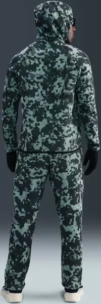 Толстовка Nike TECH FLEECE CAMO WINDRUNNER м'ятно-чорний камуфляж HV0955-017