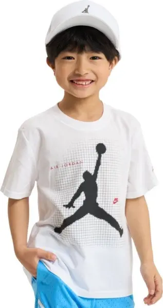 Футболка детская Nike JORDAN JUMPMAN GRID BLUR белая 85F634-001
