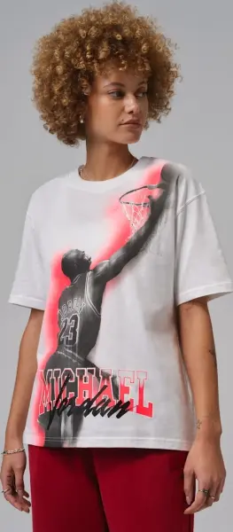 Футболка женская Nike JORDAN SPORT HERITAGE DRI-FIT GRAPHIC белая IO8722-100