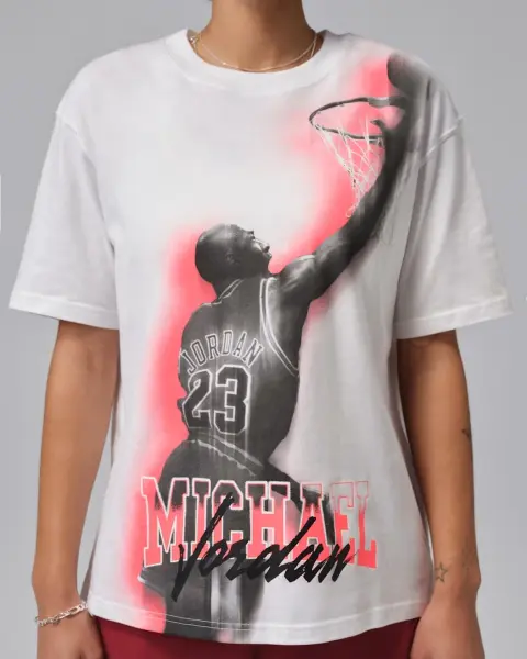 Футболка женская Nike JORDAN SPORT HERITAGE DRI-FIT GRAPHIC белая IO8722-100