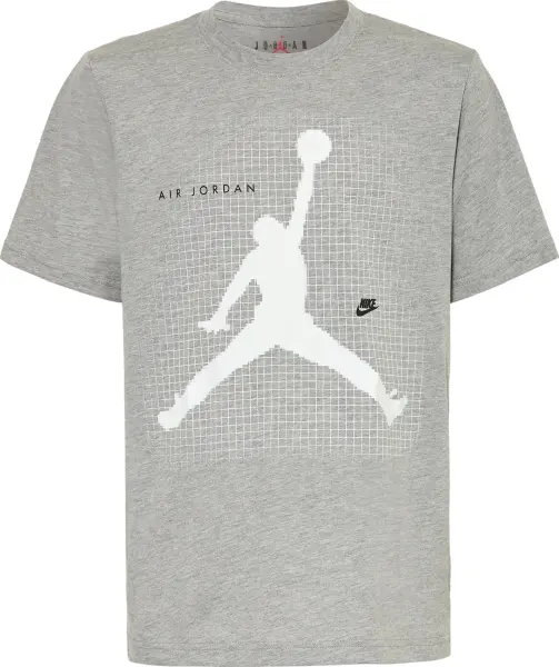 Футболка подростковая Nike JORDAN JUMPMAN GRID BLUR серая 95F634-GEH