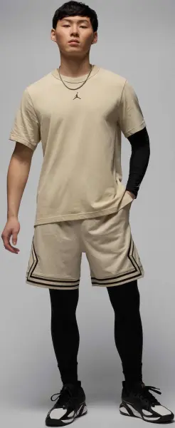 Шорты баскетбольные Nike JORDAN DRI-FIT MESH DIAMOND SHORTS бежево-черные HF9910-206