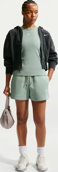 Шорти жіночі Nike SPORTSWEAR PHOENIX FLEECE MID-RISE 10CM світло-зелені IH2108-007