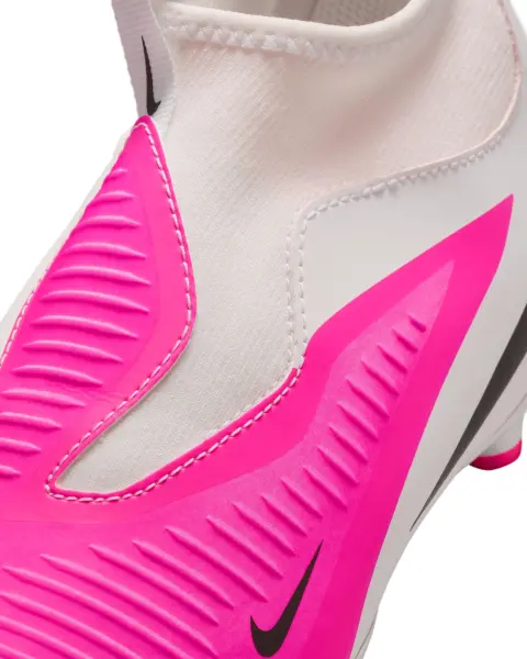Бутсы детские Nike JR PHANTOM 6 HIGH ACADEMY FG/MG бело-розовые IH1789-901