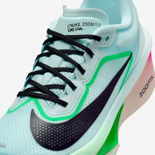 Кроссовки беговые женские Nike ZOOM FLY 6 голубо-зелено-розовые FN8455-402