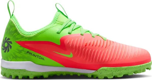 Сороконіжки (шиповки) дитячі Nike JR PHANTOM 6 LOW ACADEMY "ERLING HAALAND" TF EH салатово-червоні HQ2040-603