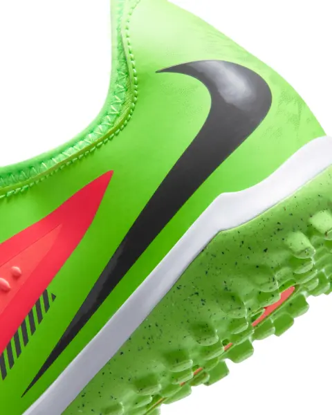 Сороконіжки (шиповки) дитячі Nike JR PHANTOM 6 LOW ACADEMY "ERLING HAALAND" TF EH салатово-червоні HQ2040-603
