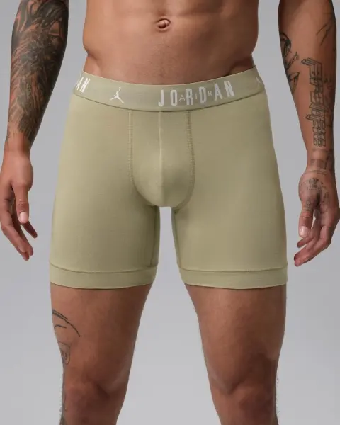 Труси (боксерки) Nike JORDAN FLIGHT COTTON ESSENTIALS BOXER BRIEFS хакі, світло-коричневі, коричневі (3 штуки) JM0839-X0L