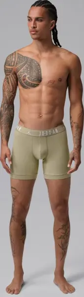 Труси (боксерки) Nike JORDAN FLIGHT COTTON ESSENTIALS BOXER BRIEFS хакі, світло-коричневі, коричневі (3 штуки) JM0839-X0L