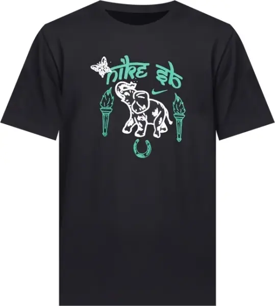 Футболка Nike SB MAX90 SKATE ELEPHANT черно-зелено-белая HJ0804-010