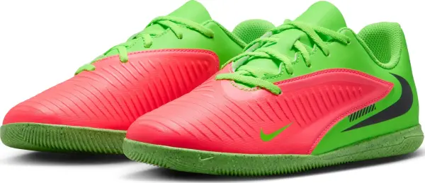 Футзалки (бампы) детские Nike JR PHANTOM 6 LOW CLUB "ERLING HAALAND" IC EH салатово-красные IH1803-603