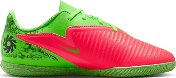 Футзалки (бампы) детские Nike JR PHANTOM 6 LOW CLUB "ERLING HAALAND" IC EH салатово-красные IH1803-603