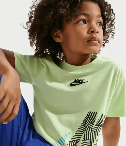 Футболка дитяча Nike IN THE ZONE JERSEY лаймово-синьо-чорна 86N759-E4Y