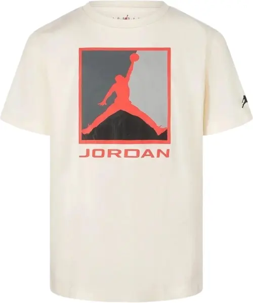 Футболка подростковая Nike JORDAN FLIGHT ESSENTIALS BOXED LOGO 3.0 бежево-красно-серая 95F057-W5T