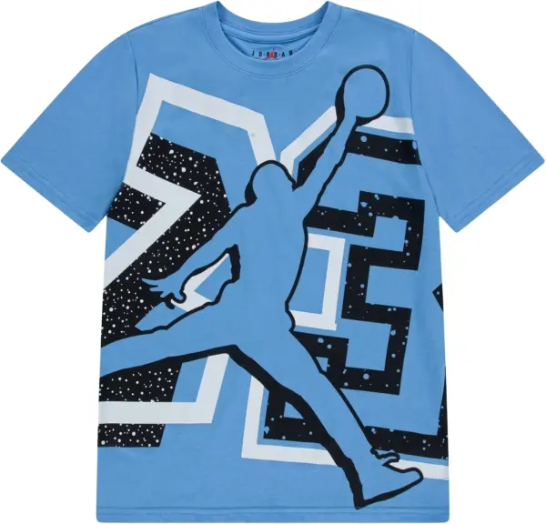 Футболка подростковая Nike SPLIT SPLATTER голубо-черно-белая 95F648-B9F