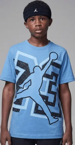 Футболка подростковая Nike SPLIT SPLATTER голубо-черно-белая 95F648-B9F