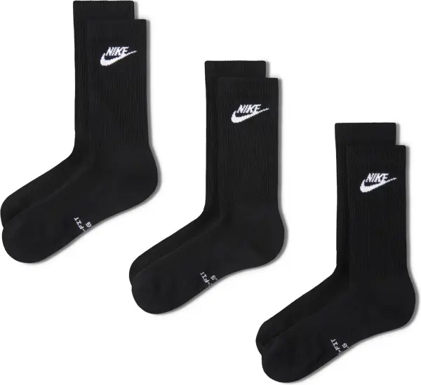 Носки Nike EVERYDAY ELEVATED CREW черные (3 пары) IH8522-902