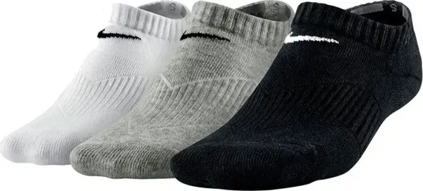 Носки Nike PERFORMANCE CUSHION NO-SHOW белые, серые, черные (3 пары) SX4721-967