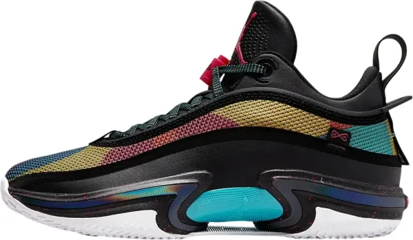 Кросівки баскетбольні Nike AIR JORDAN XXXVI LOW чорно-червоно-зелені DH0833-063
