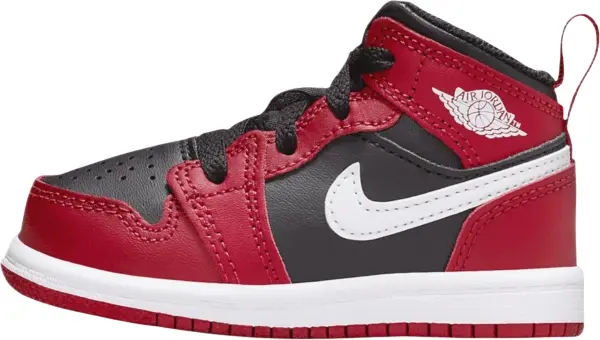 Кроссовки детские Nike JORDAN 1 MID (TD) красно-черно-белые DQ8425-061