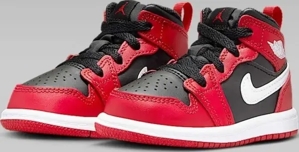 Кроссовки детские Nike JORDAN 1 MID (TD) красно-черно-белые DQ8425-061