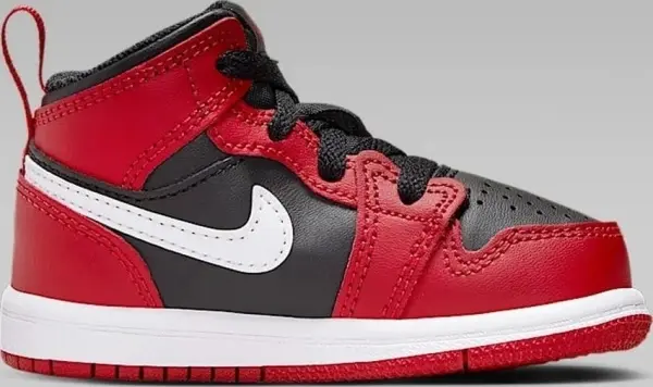 Кроссовки детские Nike JORDAN 1 MID (TD) красно-черно-белые DQ8425-061