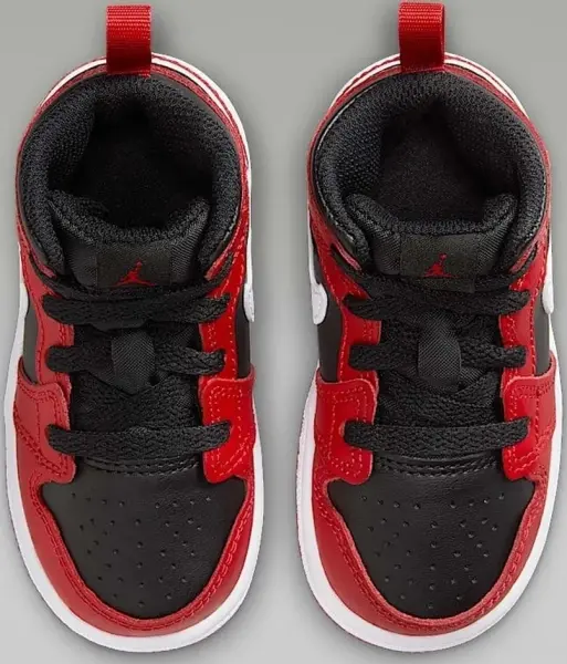 Кроссовки детские Nike JORDAN 1 MID (TD) красно-черно-белые DQ8425-061