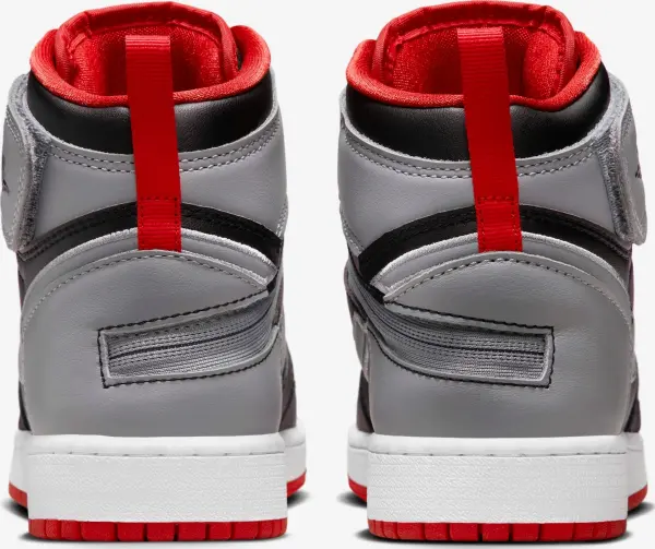 Кросівки підліткові Nike AIR JORDAN 1 HI FLYEASE (GS) сіро-чорно-червоні DC7986-010