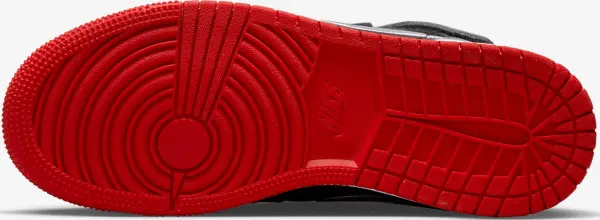 Кросівки підліткові Nike AIR JORDAN 1 HI FLYEASE (GS) сіро-чорно-червоні DC7986-010