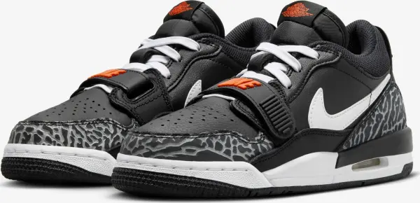 Кроссовки подростковые Nike AIR JORDAN LEGACY 312 LOW (GS) черно-бело-оранжевые CD9054-018