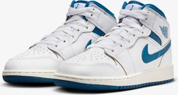 Кроссовки подростковые Nike JORDAN 1 MID SE (GS) бело-синие FN7432-141