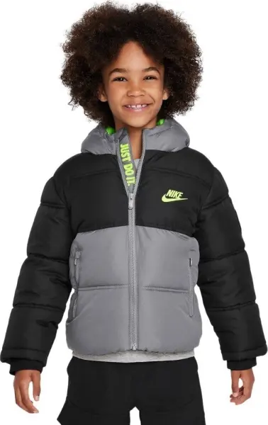 Куртка дитяча Nike COLORBLOCK чорно-сіро-лаймова 86K910-023