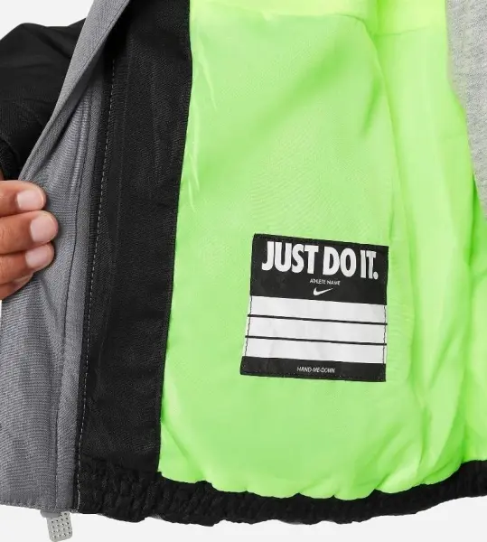 Куртка дитяча Nike COLORBLOCK чорно-сіро-лаймова 86K910-023