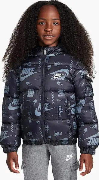Куртка детская Nike DNA LOGO PUFFER черно-серая 86M123-023