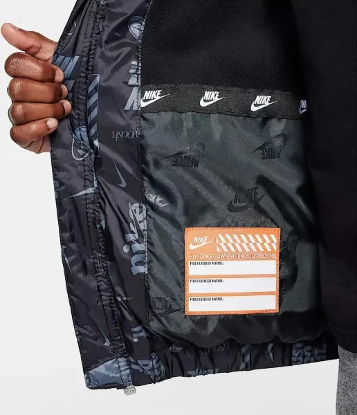 Куртка детская Nike DNA LOGO PUFFER черно-серая 86M123-023