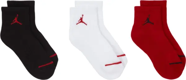 Носки детские Nike JORDAN JUMPMAN QUARTER красные, белые, черные (3 пары) UJ0009-R78