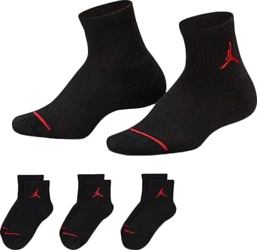 Носки детские Nike JORDAN JUMPMAN QUARTER черно-красные (3 пары) UJ0009-023
