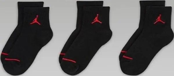 Носки детские Nike JORDAN JUMPMAN QUARTER черно-красные (3 пары) UJ0009-023