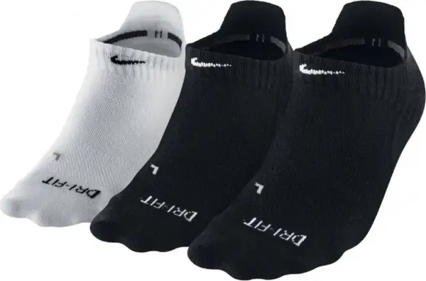 Шкарпетки жіночі Nike DRI-FIT TRAINING NO-SHOW чорні, білі (3 пари) SX4492-901