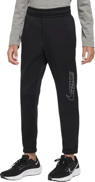 Спортивные штаны подростковые Nike THERMA-FIT GRAPHIC TAPERED черные DR8464-010