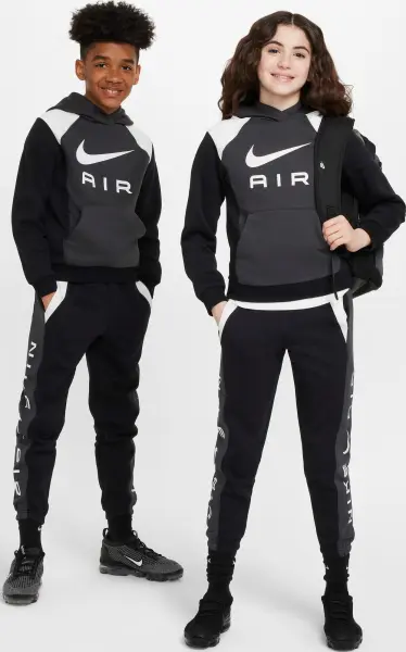 Спортивний костюм підлітковий Nike AIR темно-сіро-чорно-білий FZ4955-060__FZ5004-010