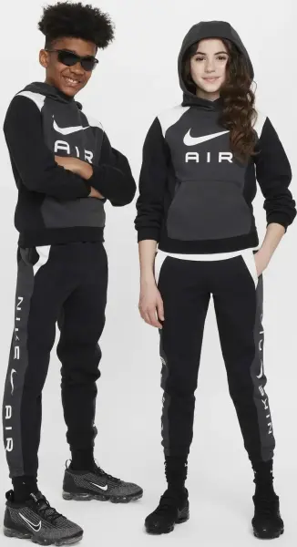 Спортивний костюм підлітковий Nike AIR темно-сіро-чорно-білий FZ4955-060__FZ5004-010
