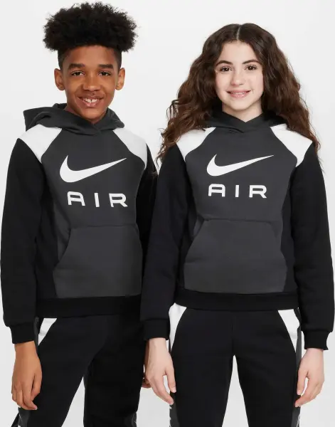 Спортивний костюм підлітковий Nike AIR темно-сіро-чорно-білий FZ4955-060__FZ5004-010