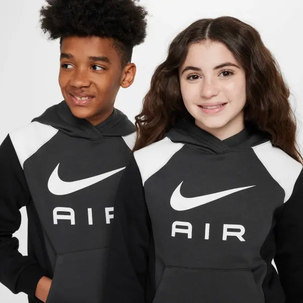 Спортивний костюм підлітковий Nike AIR темно-сіро-чорно-білий FZ4955-060__FZ5004-010