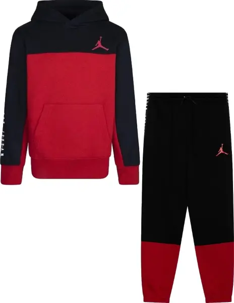 Спортивный костюм подростковый Nike JORDAN FLIGHT SIDELINE FLEECE красно-черный 95C842-R78__95C843-KR5